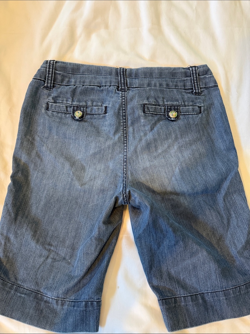 one 5 one Women's Denim Bermuda Shorts in Light Blue with Decorative Trim - Picture 7 of 12